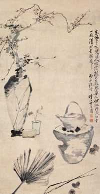 李方膺 1736年作 煮茶图 立轴